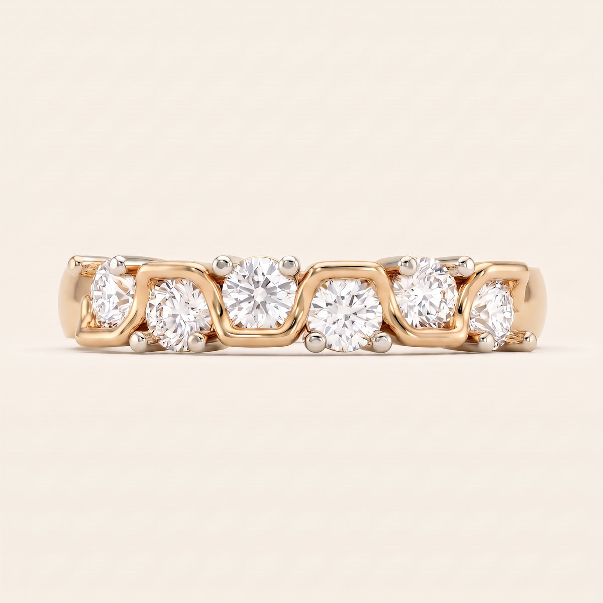 Wavelet lab-grown diamond ring, view 5