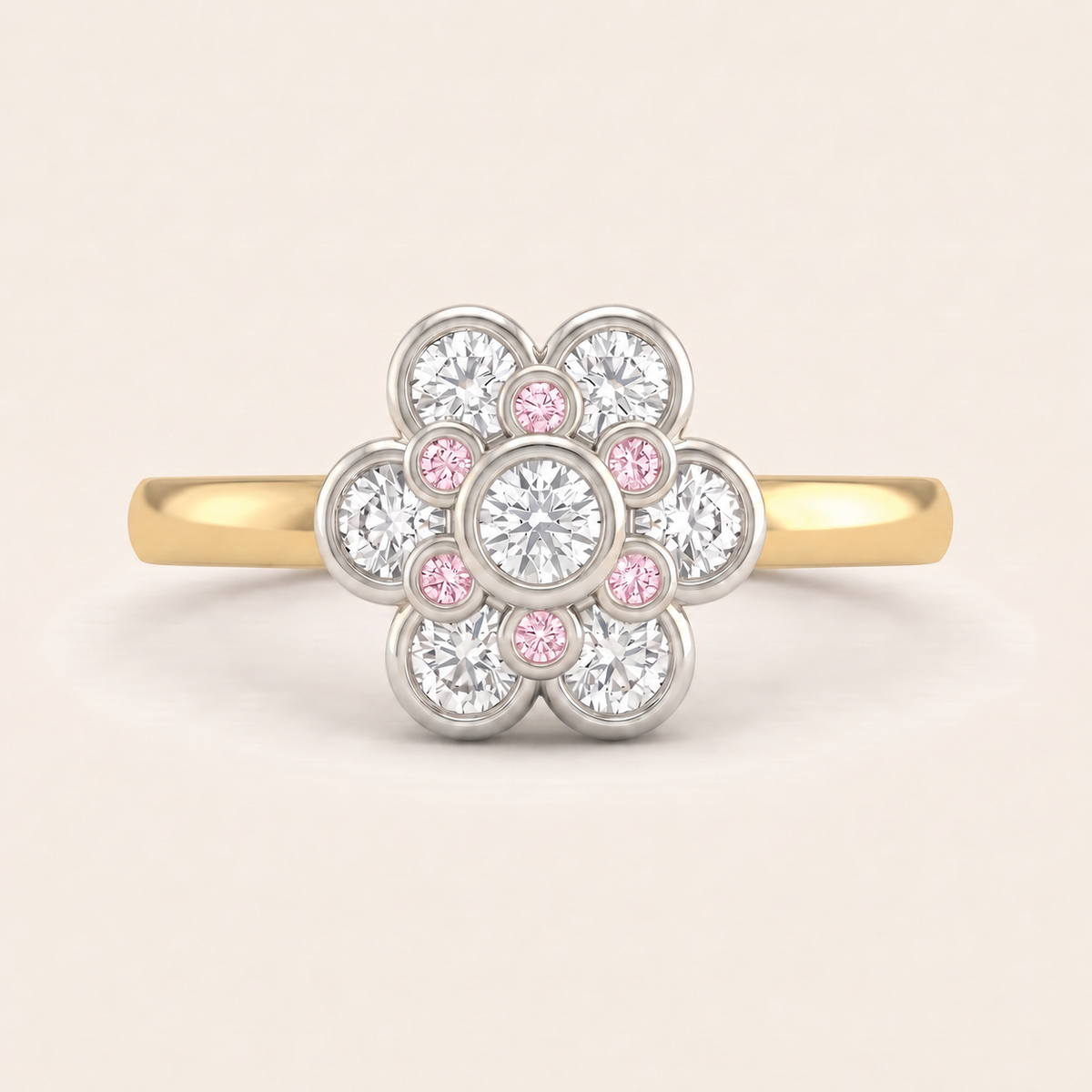 Sakura lab-grown diamond ring, view 4
