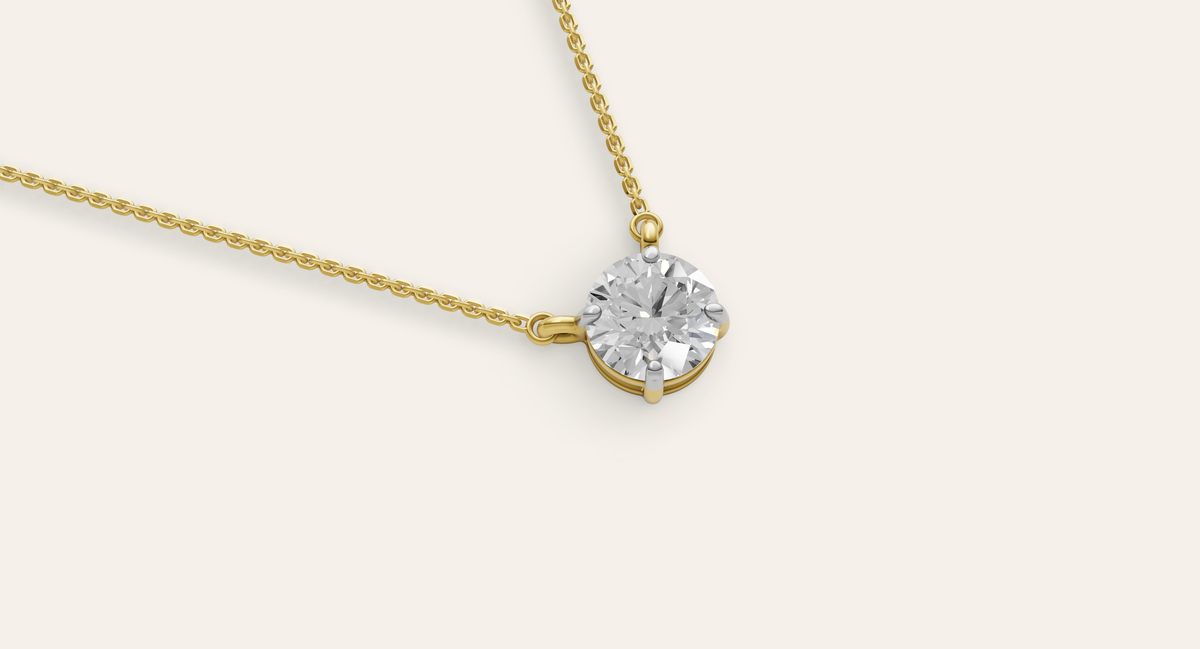 Solstice lab-grown diamond pendant, view 2