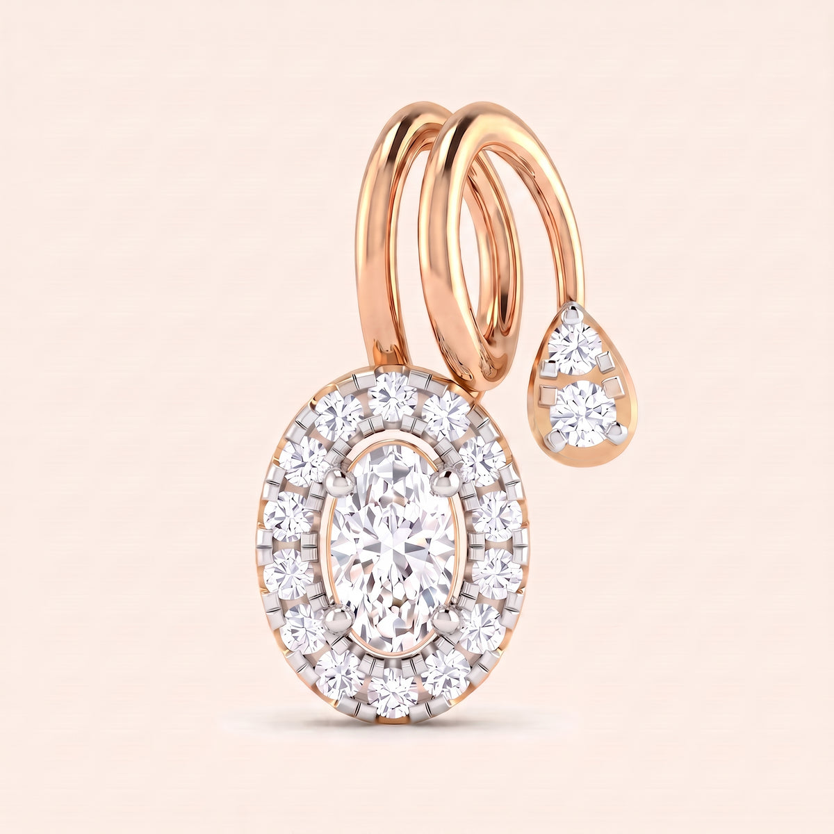 Ovalia lab-grown diamond pendant, view 7