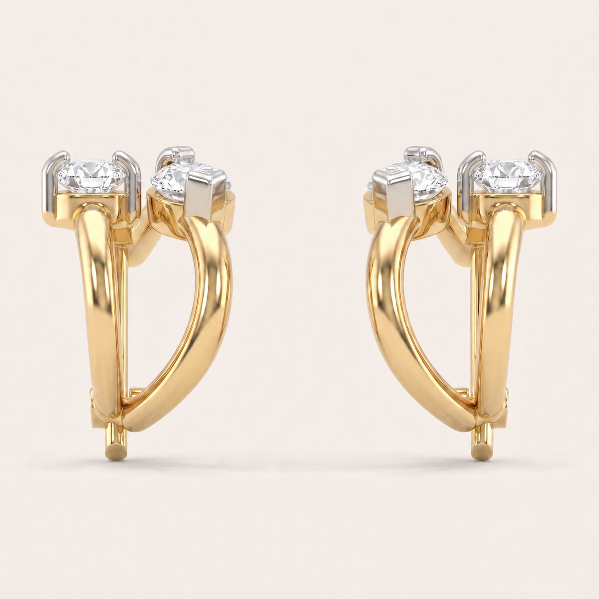 Arc lab-grown diamond earrings, view 5