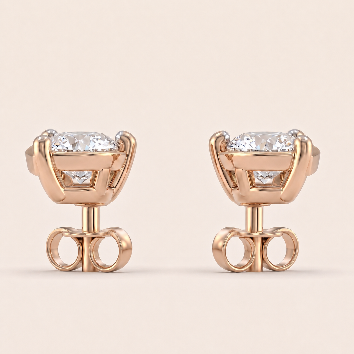 Fern lab-grown diamond earrings, view 6