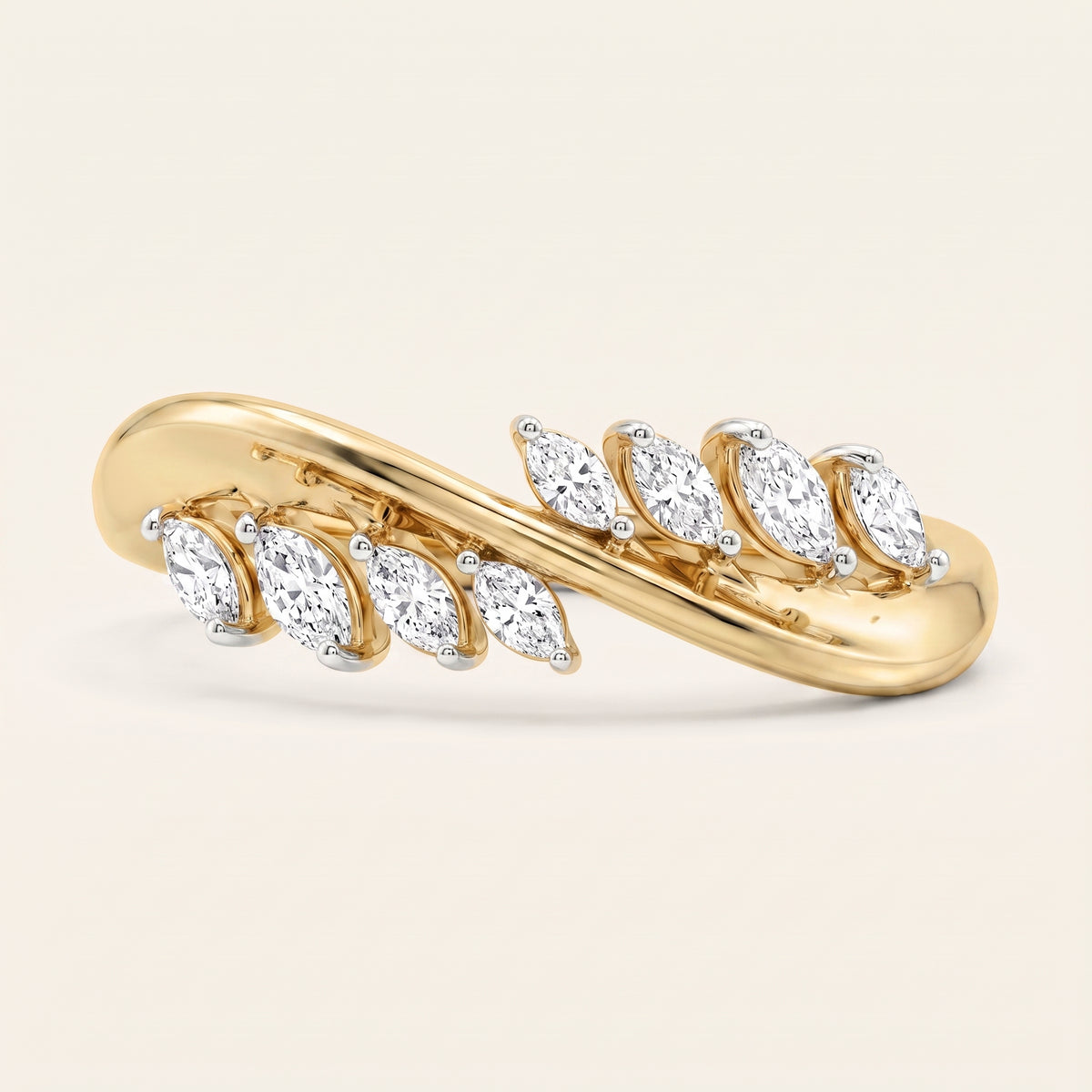 Plume lab-grown diamond ring, view 4