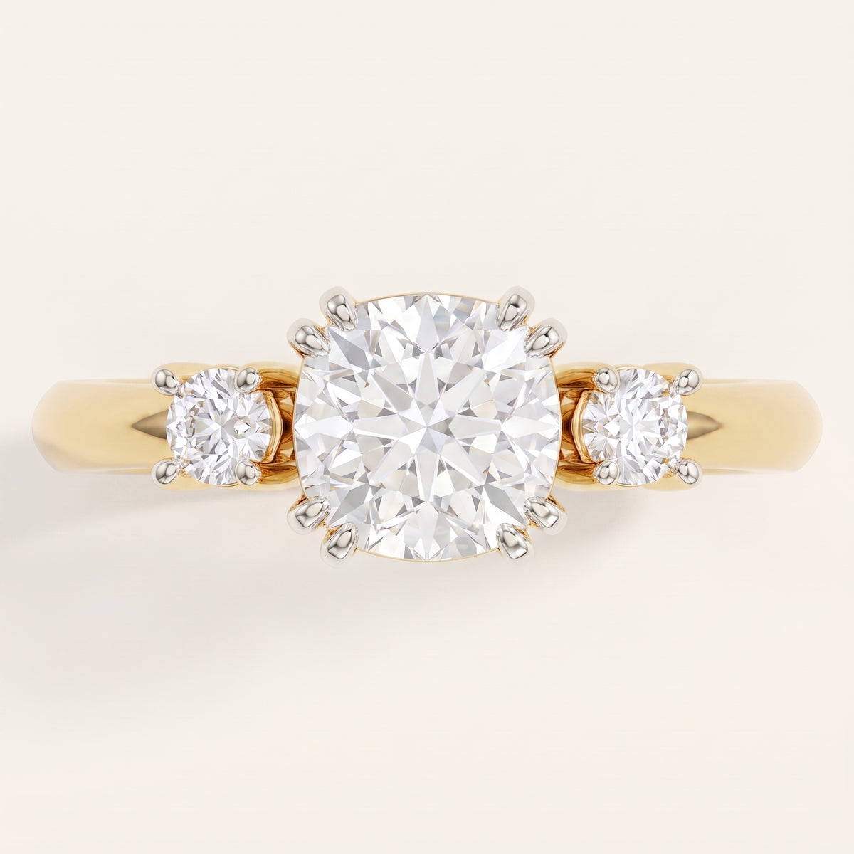 Trinity lab-grown diamond ring, view 4