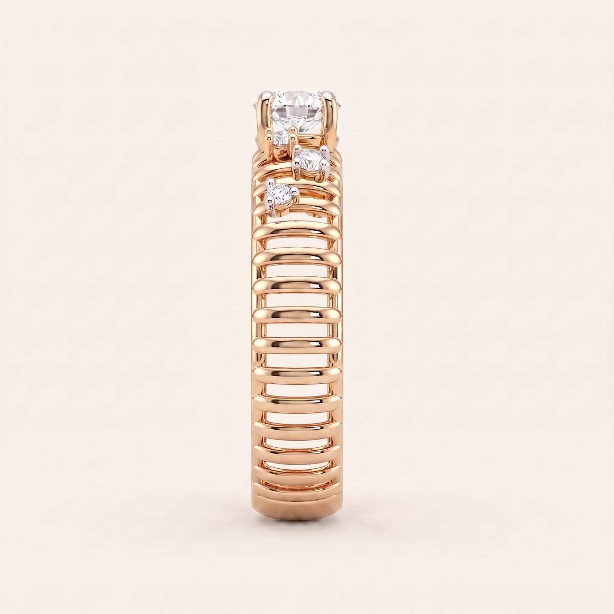 Ripple lab-grown diamond ring, view 7
