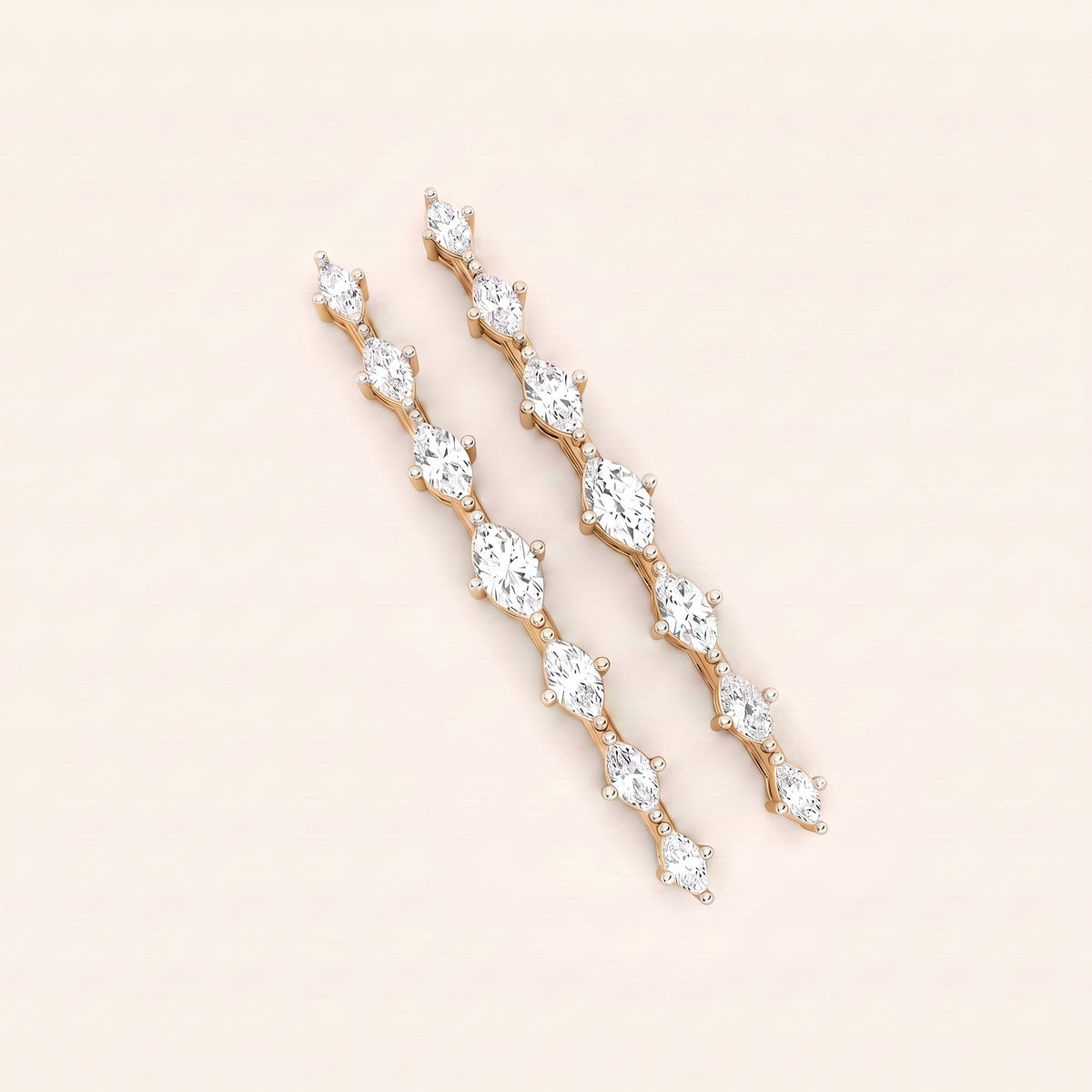 Glint lab-grown diamond earrings, view 2