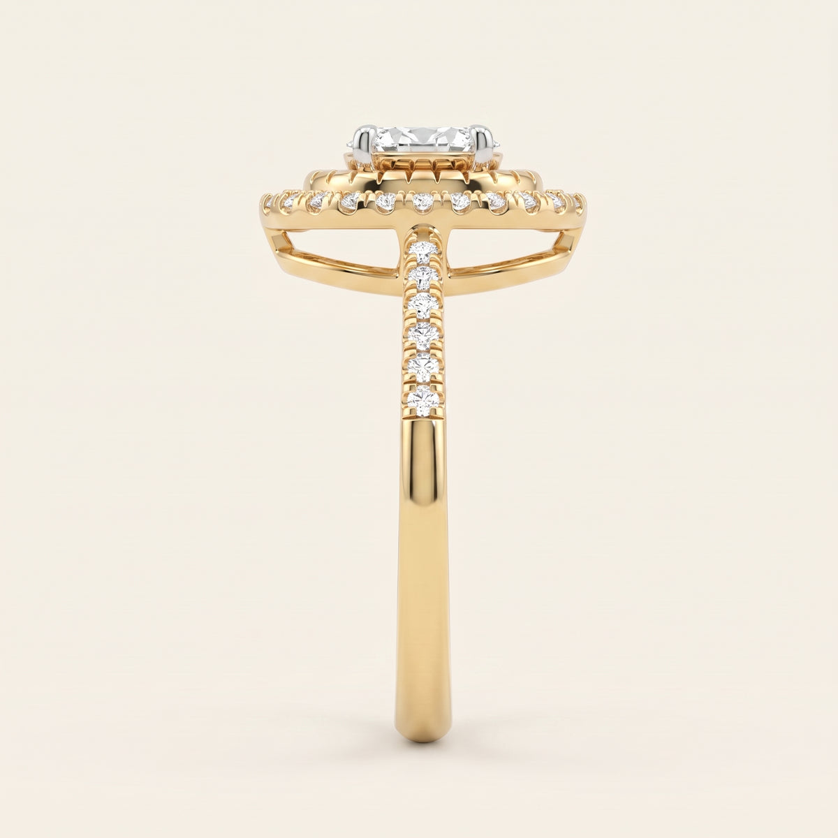 Aurora lab-grown diamond ring, view 2