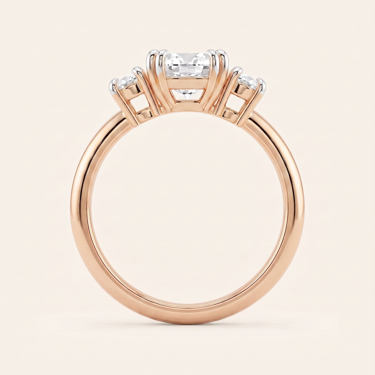 Trinity lab-grown diamond ring, view 5