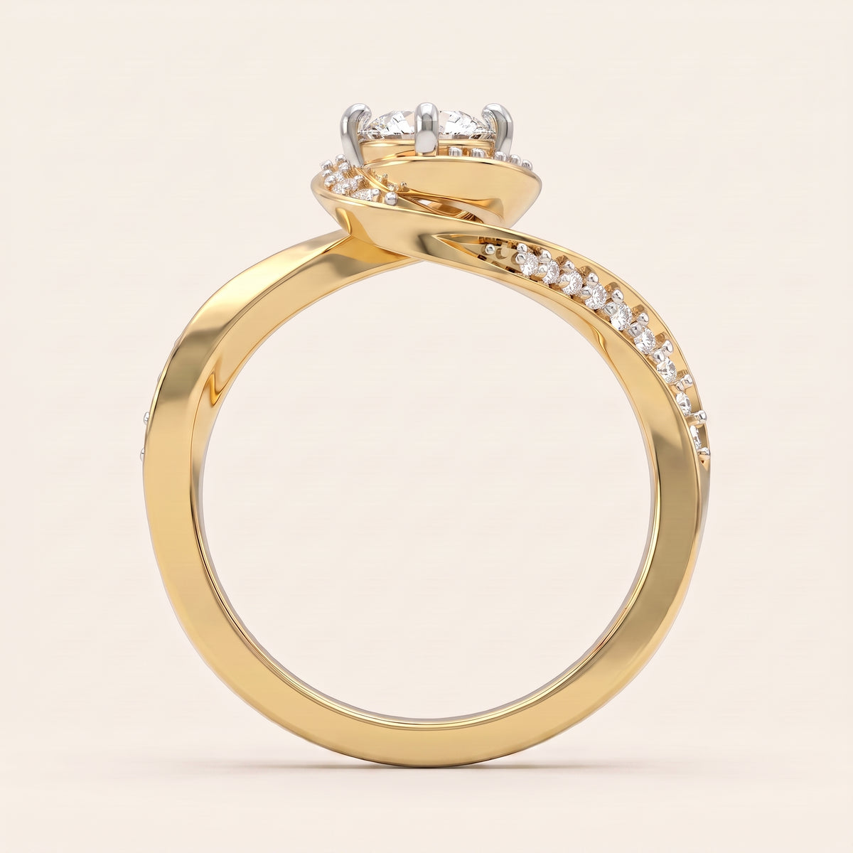 Whirlwind lab-grown diamond ring, view 2