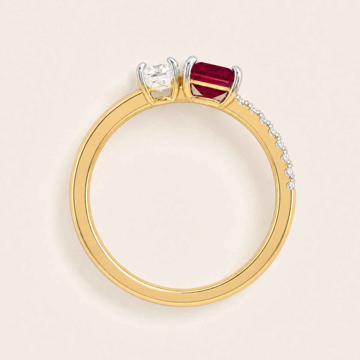 Scarlet lab-grown diamond ring, view 3