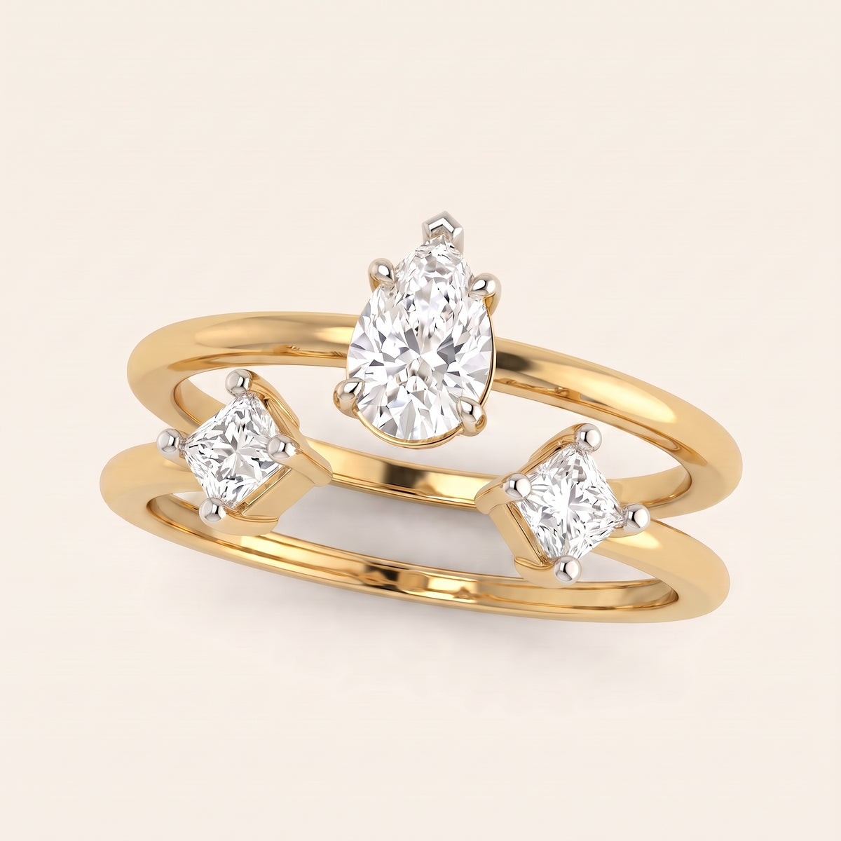 Gemini lab-grown diamond ring, view 2