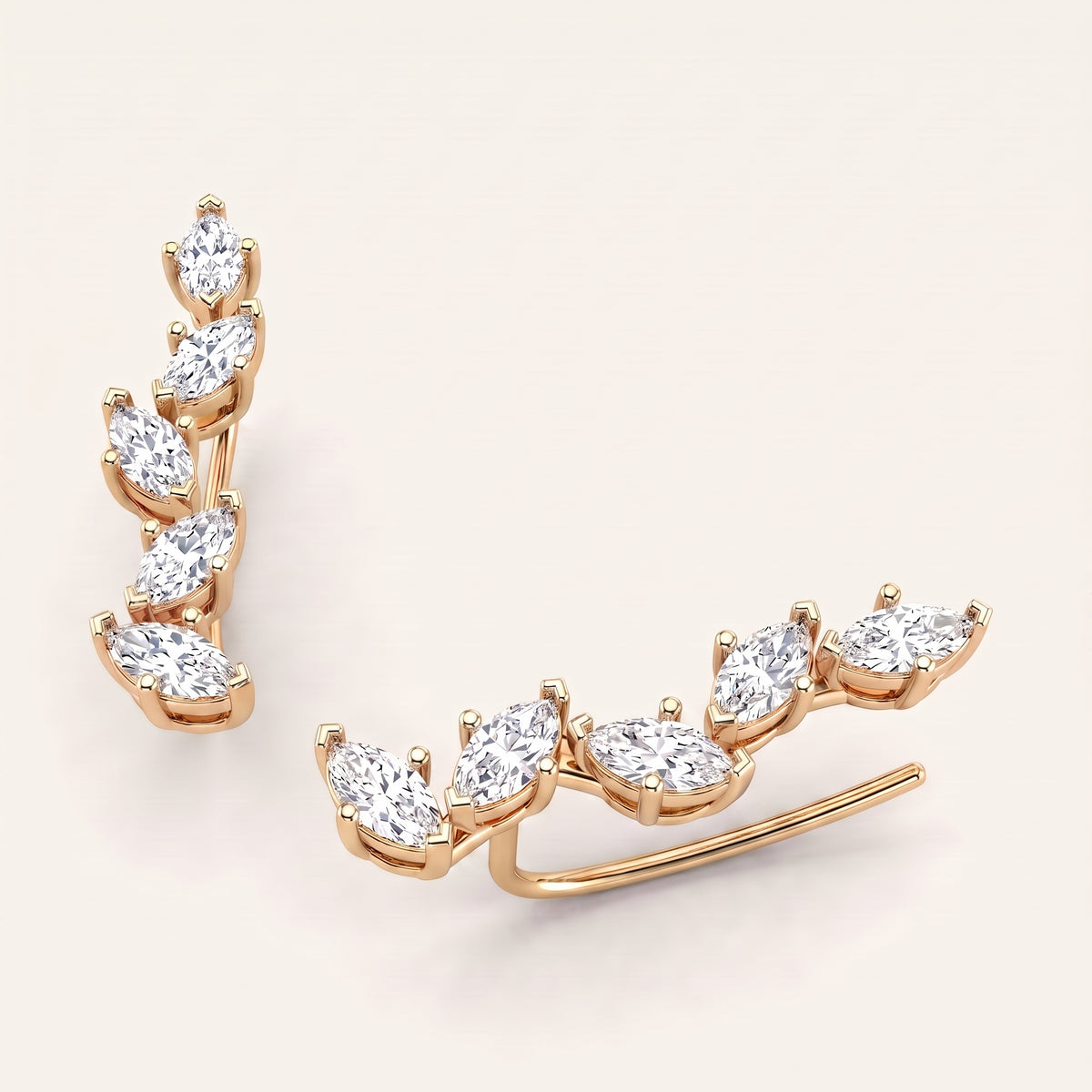 Posy lab-grown diamond earrings, view 6