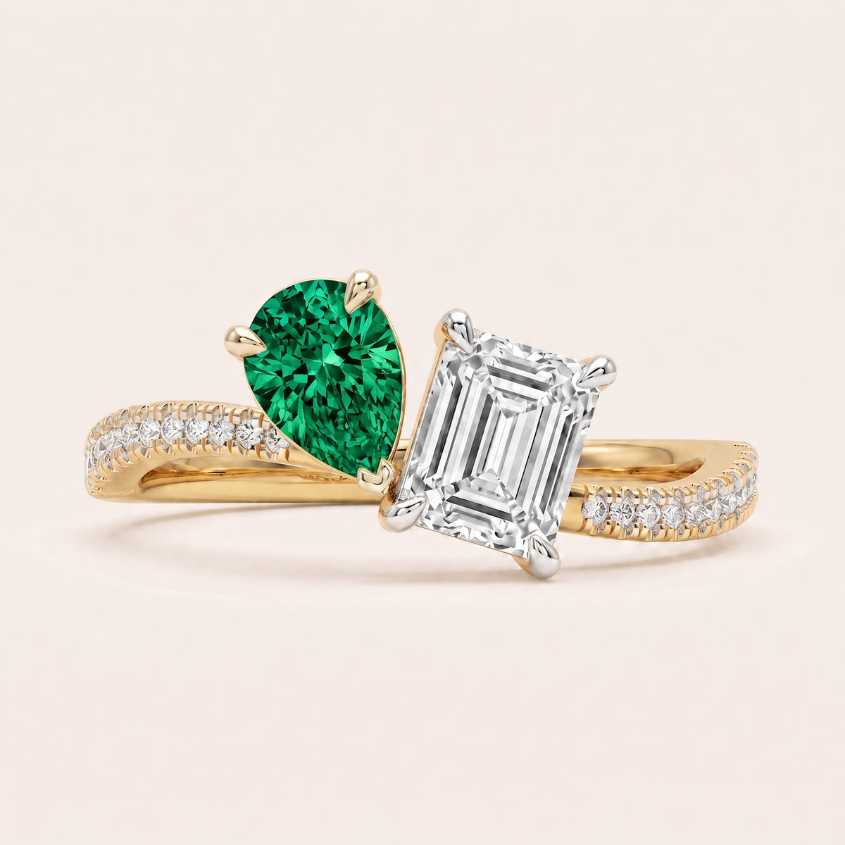 Duet lab-grown diamond ring, view 2