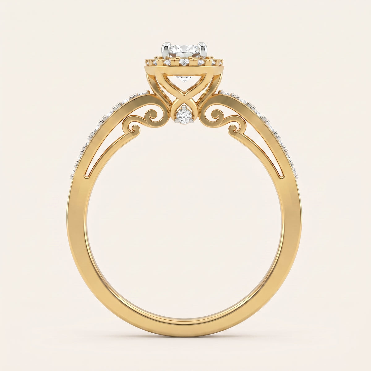 Florentine lab-grown diamond ring, view 4