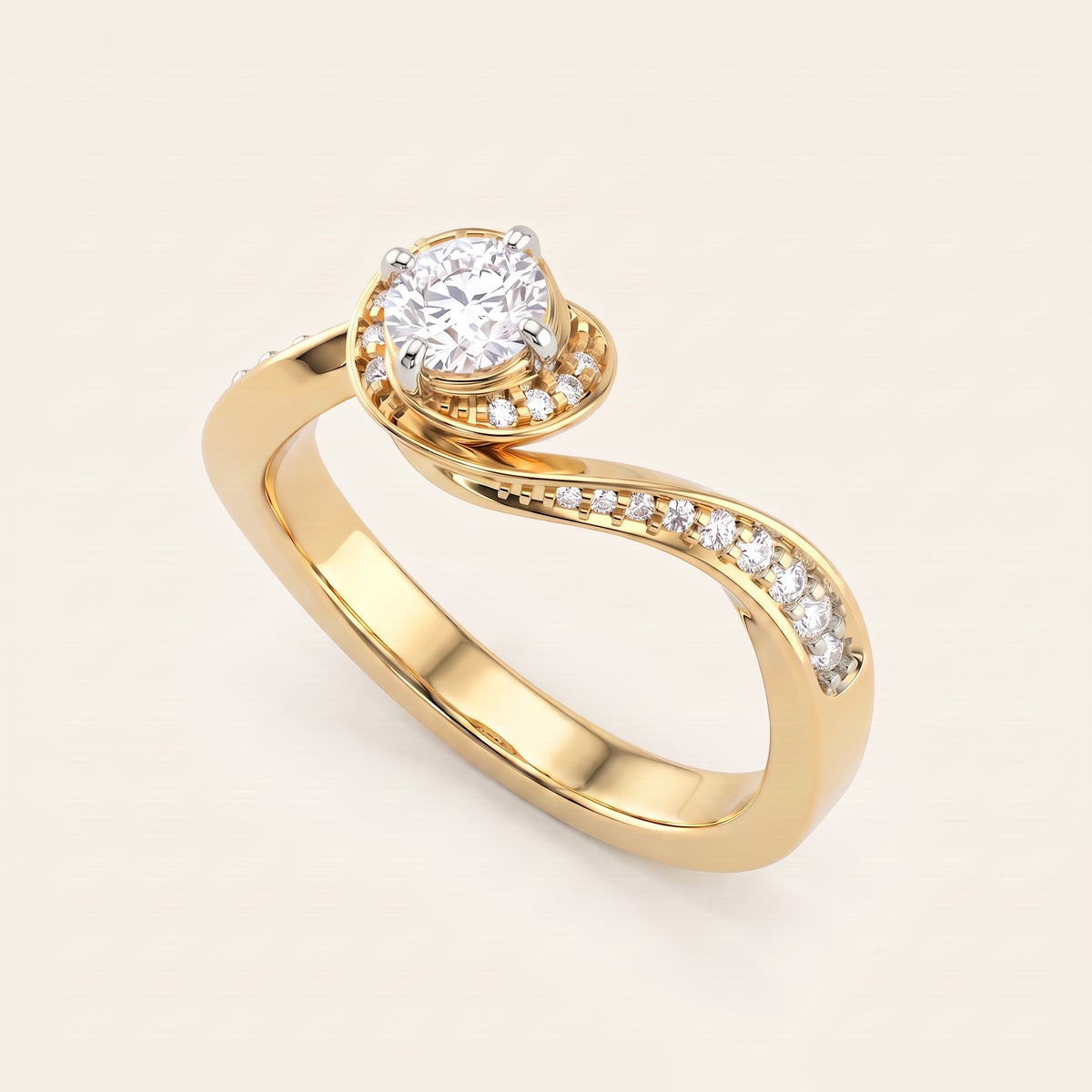 Whirlwind lab-grown diamond ring, view 3