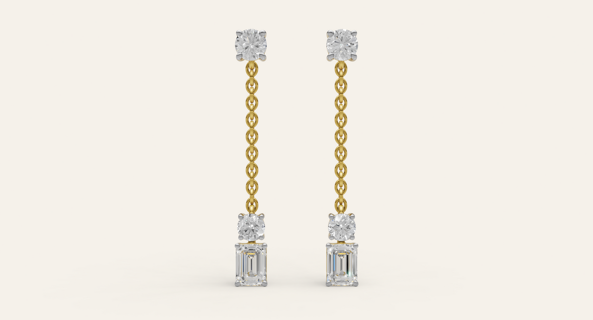 Pendulum lab-grown diamond earrings, view 5