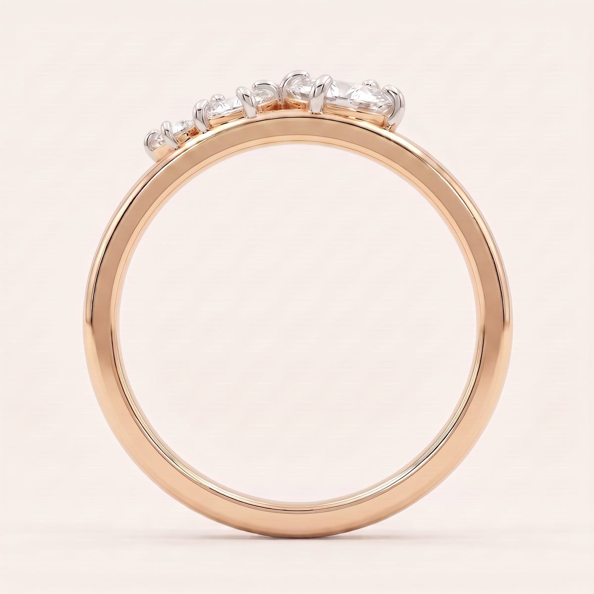 Wishbone lab-grown diamond ring, view 8