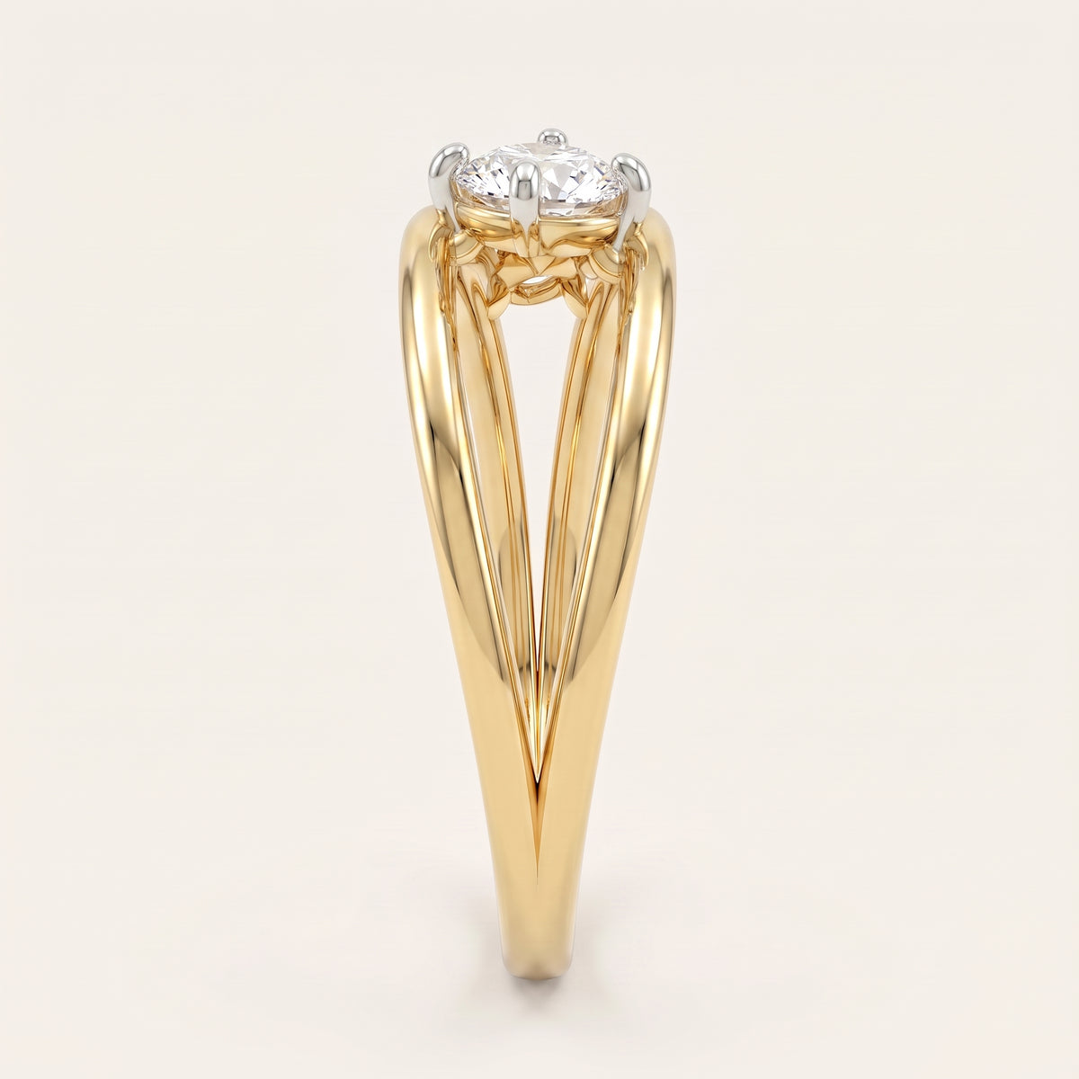 Wishbone lab-grown diamond ring