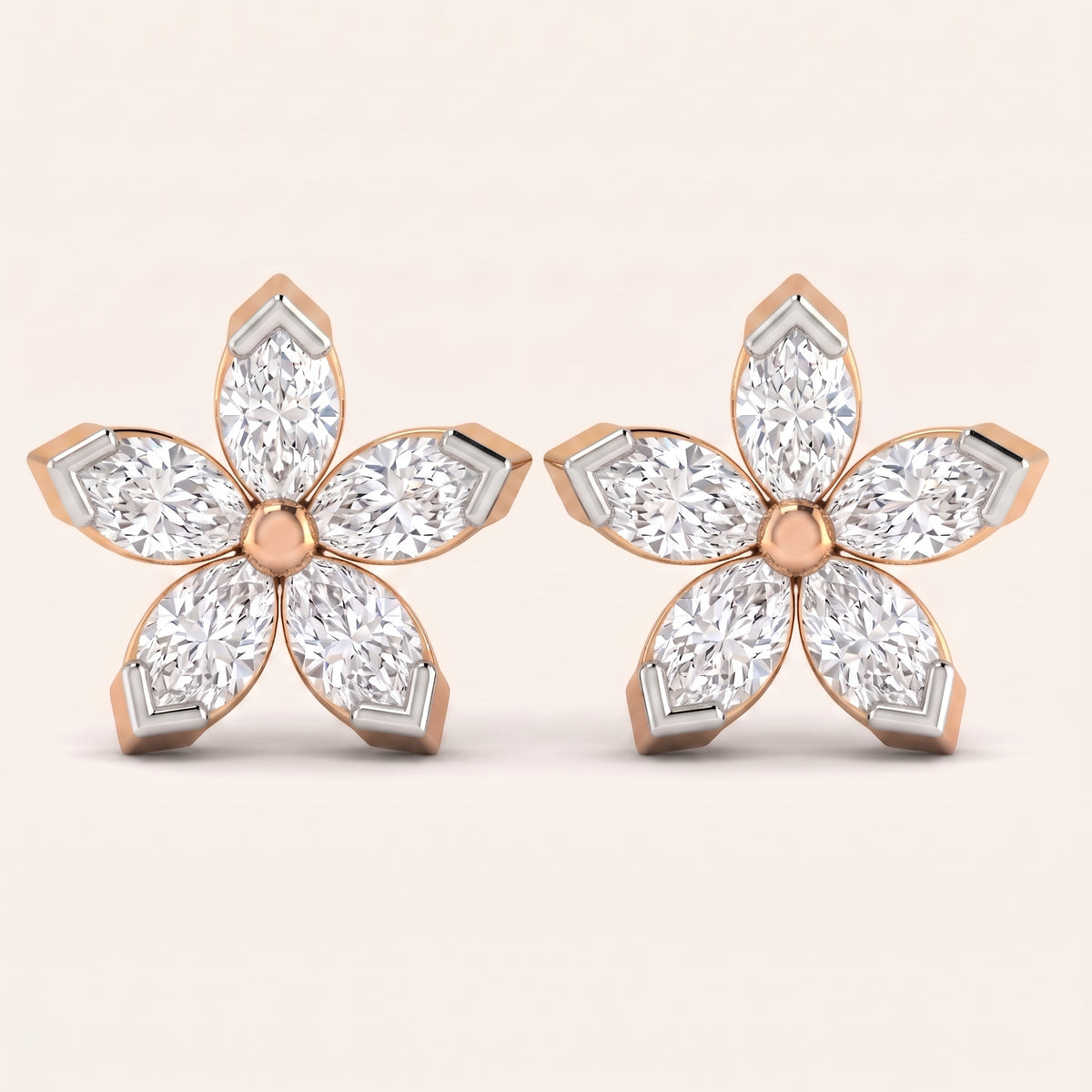 Jasmine lab-grown diamond earrings, view 2