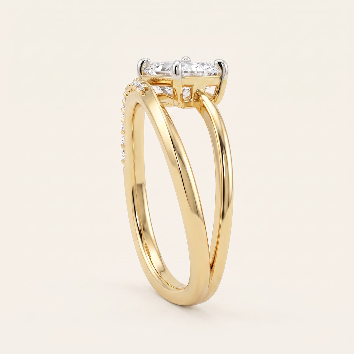 Twain lab-grown diamond ring