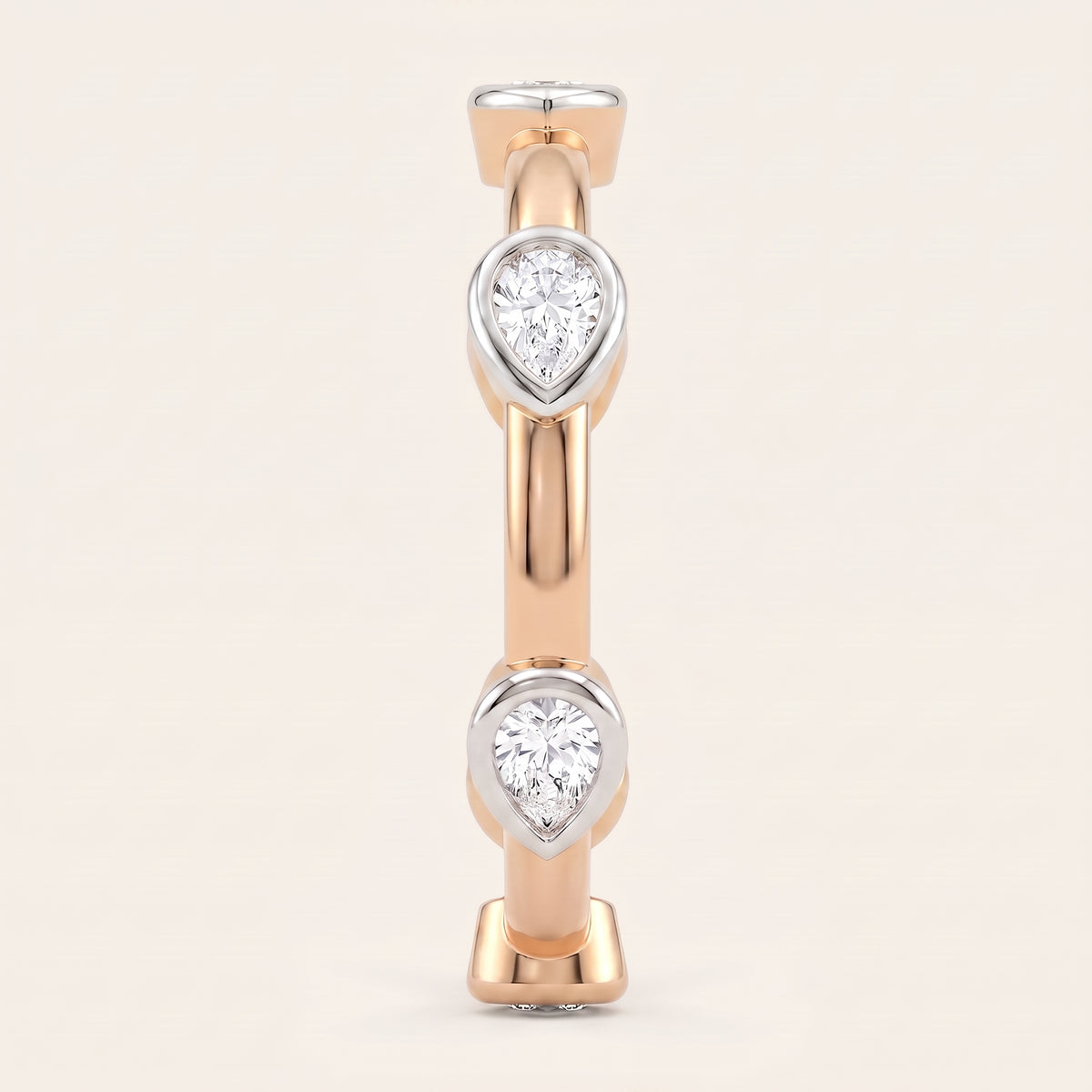 Raindrop lab-grown diamond ring, view 6