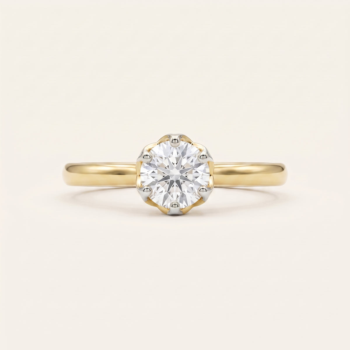 Tulip lab-grown diamond ring, view 4