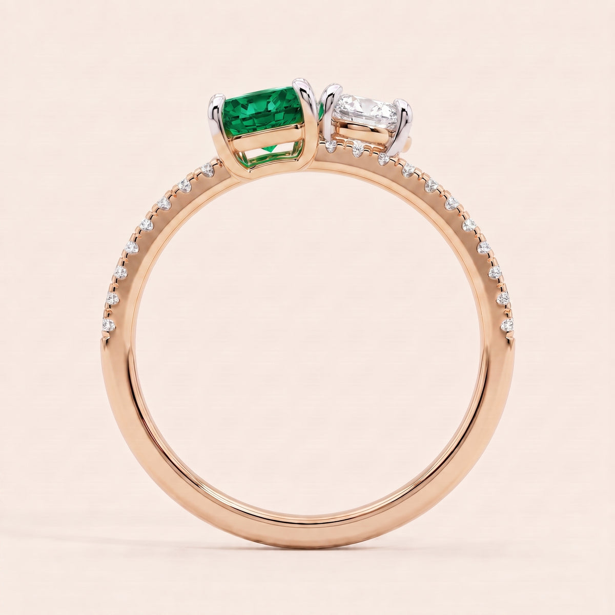 Jade lab-grown diamond ring, view 6