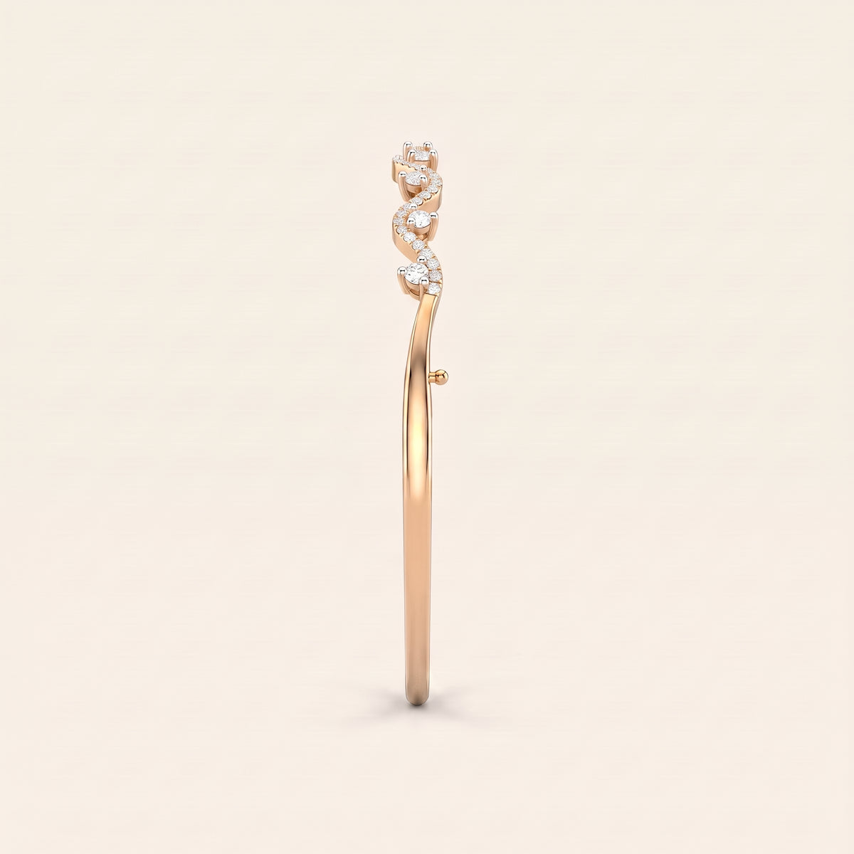 Wave lab-grown diamond bracelet, view 6