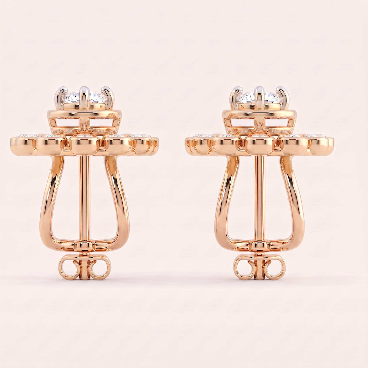 Saturn lab-grown diamond earrings, view 6
