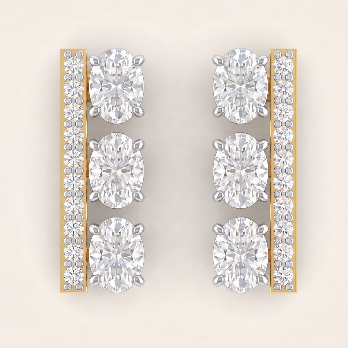 Bridge lab-grown diamond earrings, view 3