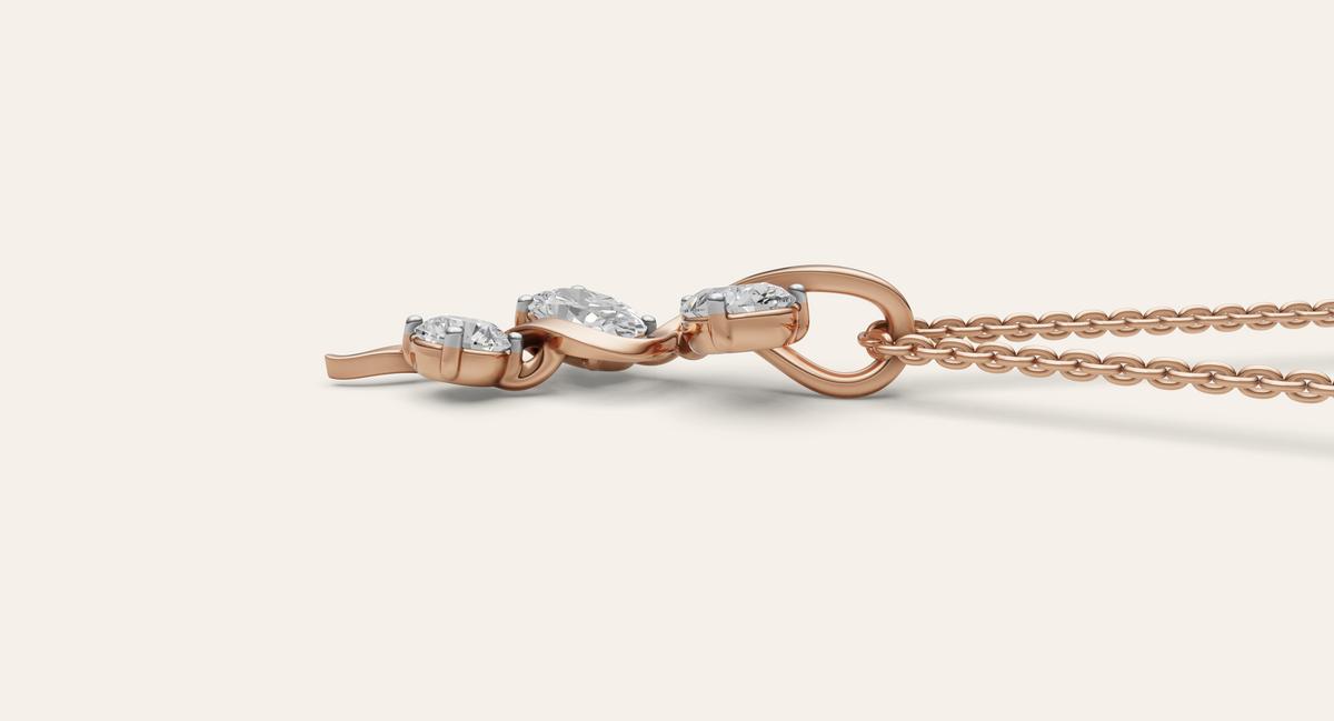 Trickle lab-grown diamond pendant, view 3