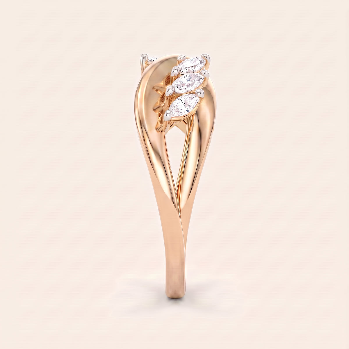 Plume lab-grown diamond ring, view 5
