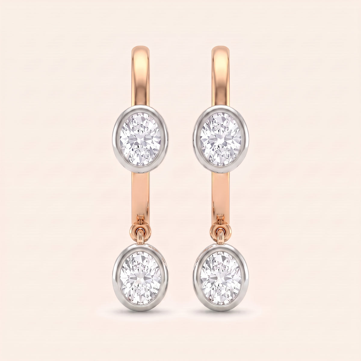 Duality lab-grown diamond earrings, view 2