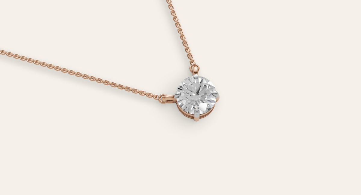 Solstice lab-grown diamond pendant, view 1