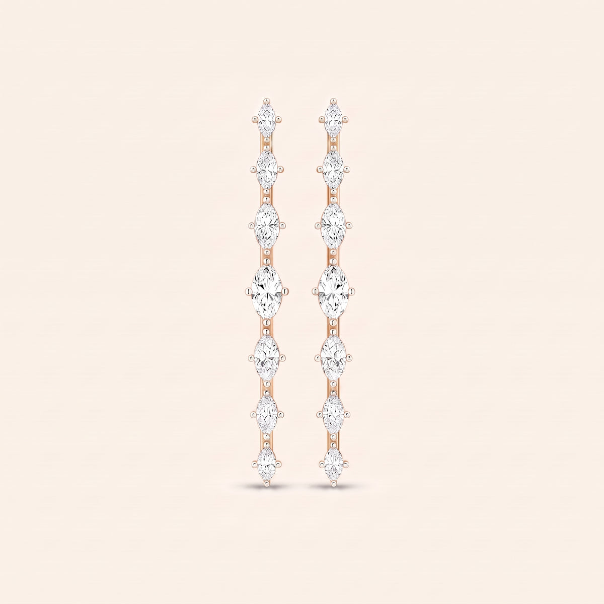 Glint lab-grown diamond earrings, view 3