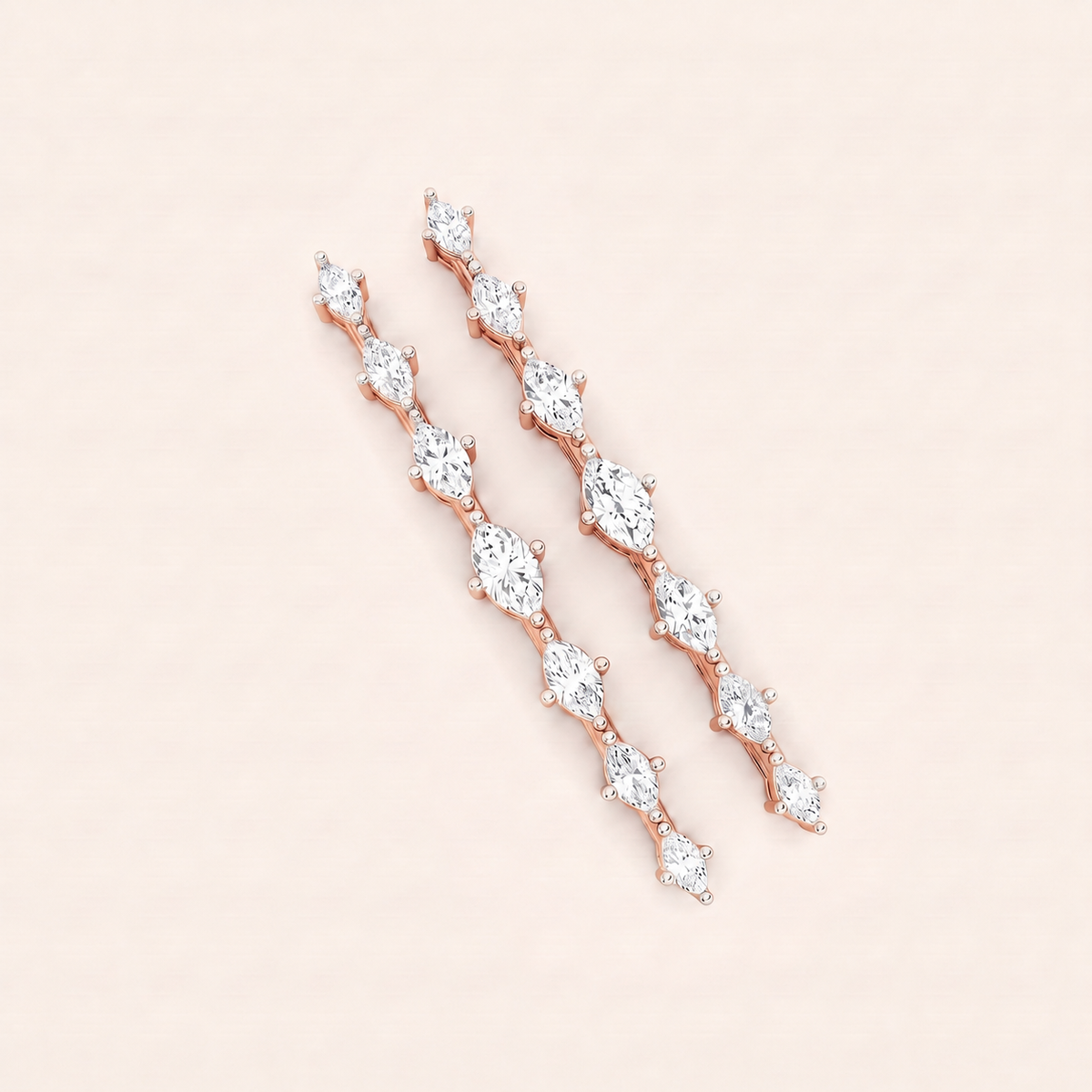 Glint lab-grown diamond earrings, view 4