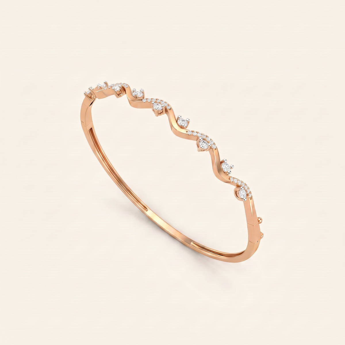 Wave lab-grown diamond bracelet, view 8