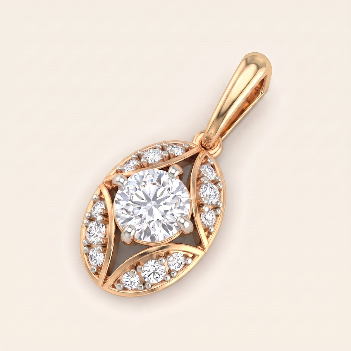 Iris lab-grown diamond pendant, view 5
