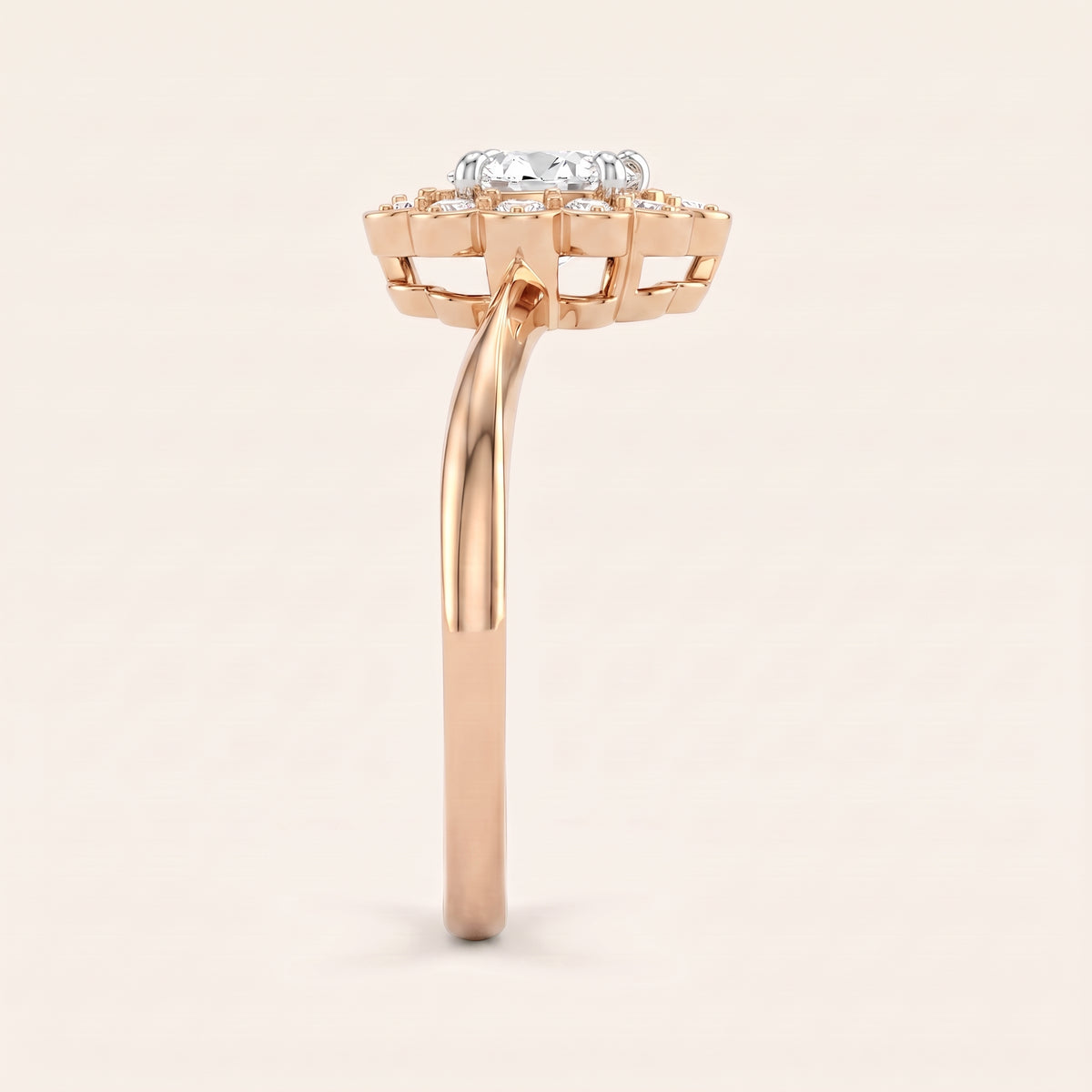 Lily lab-grown diamond ring, view 6