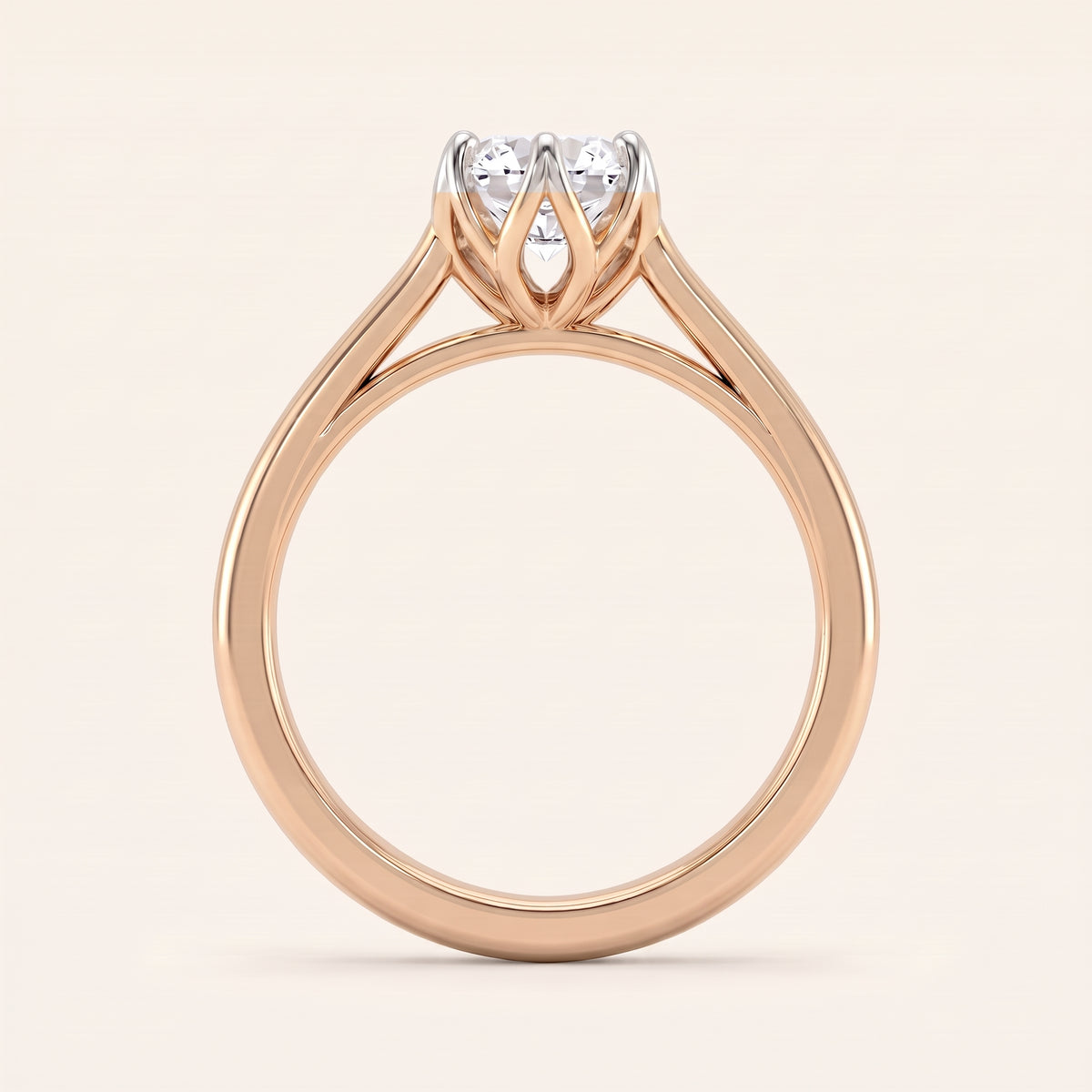 Tulip lab-grown diamond ring, view 6
