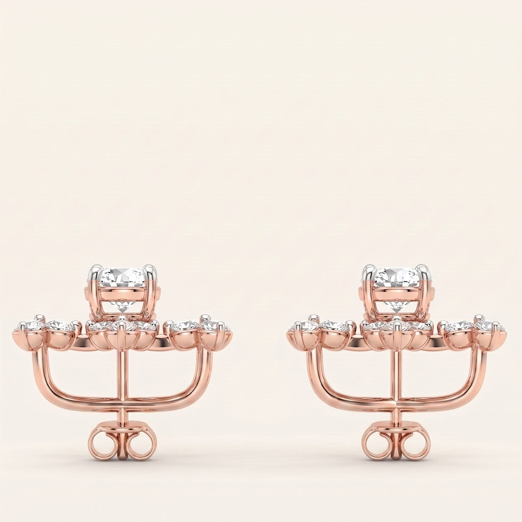 Wings lab-grown diamond earrings, view 6