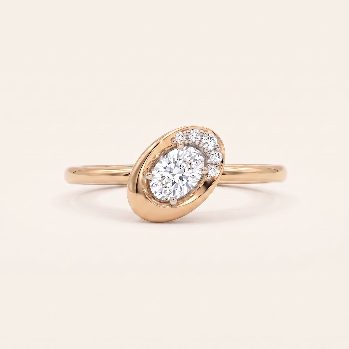 Luna lab-grown diamond ring, view 5