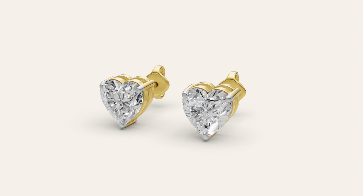 Amora lab-grown diamond earrings in yellow gold