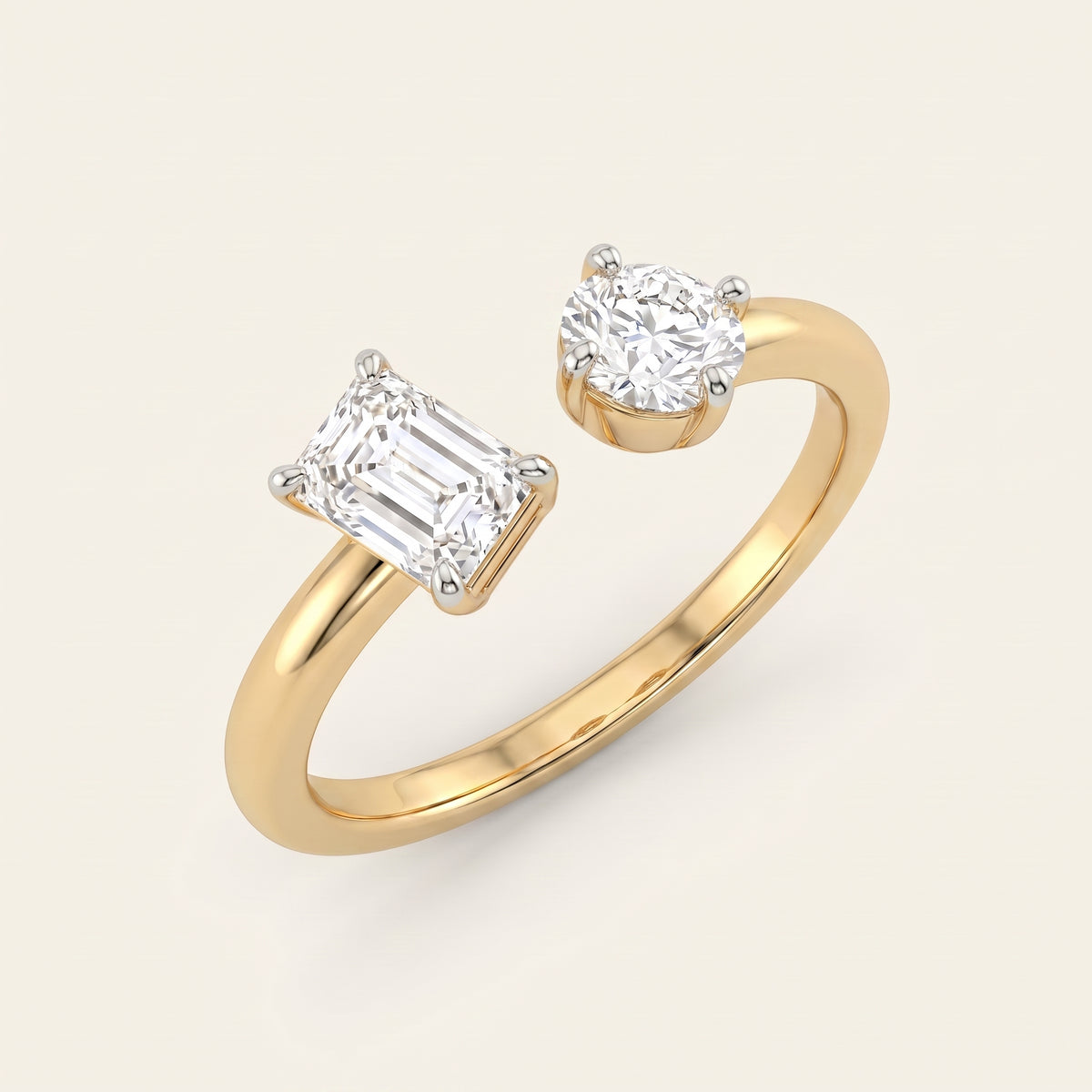 Pure lab-grown diamond ring, view 2