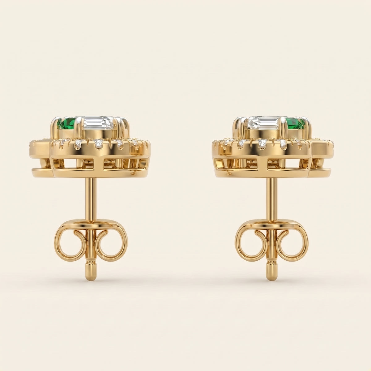 Verde lab-grown diamond earrings, view 5