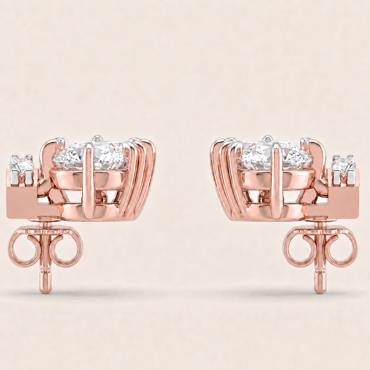 Tower lab-grown diamond earrings, view 8