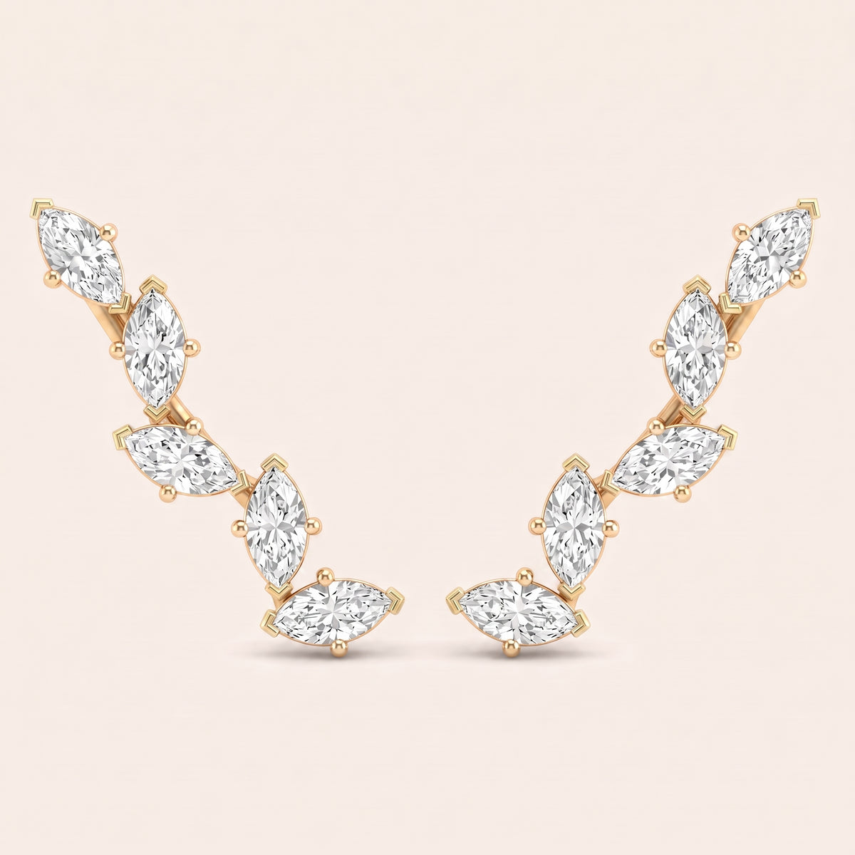 Posy lab-grown diamond earrings, view 8