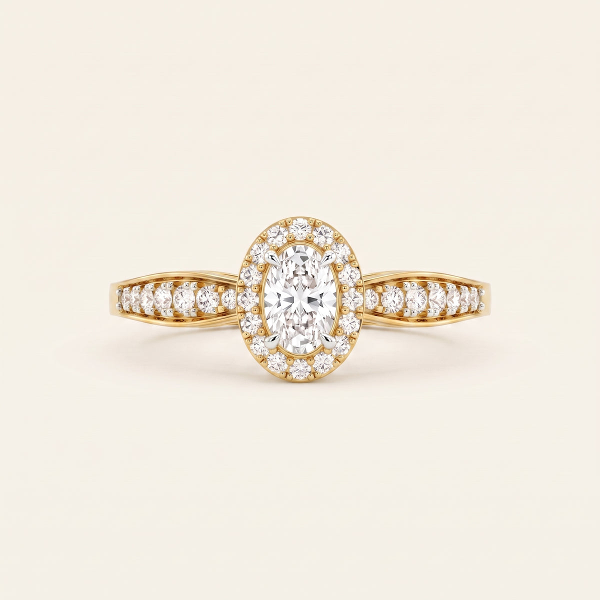 Florentine lab-grown diamond ring, view 2