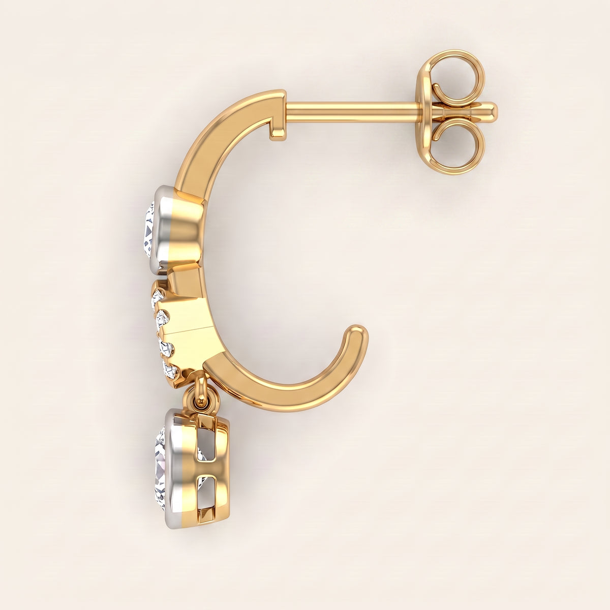 Totem lab-grown diamond earrings, view 3