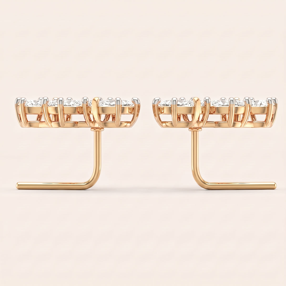 Posy lab-grown diamond earrings, view 7